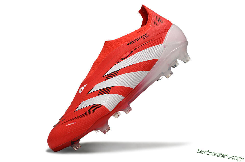 Adidas Predator 25 Elite Laceless FG Low-Tops Soccer Cleats - Red/White/Black 5