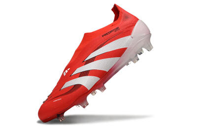 Adidas Predator 25 Elite Laceless FG Low-Tops Soccer Cleats - Red/White/Black