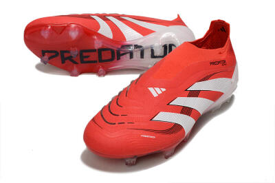 Adidas Predator 25 Elite Laceless FG Low-Tops Soccer Cleats - Red/White/Black