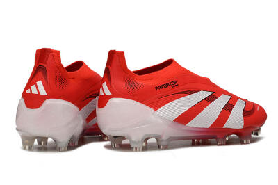 Adidas Predator 25 Elite Laceless FG Low-Tops Soccer Cleats - Red/White/Black