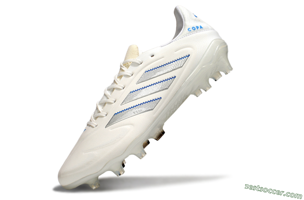 Adidas Copa Pure 3 Elite FG Low-Tops Soccer Cleats - White/Silver/Blue 5
