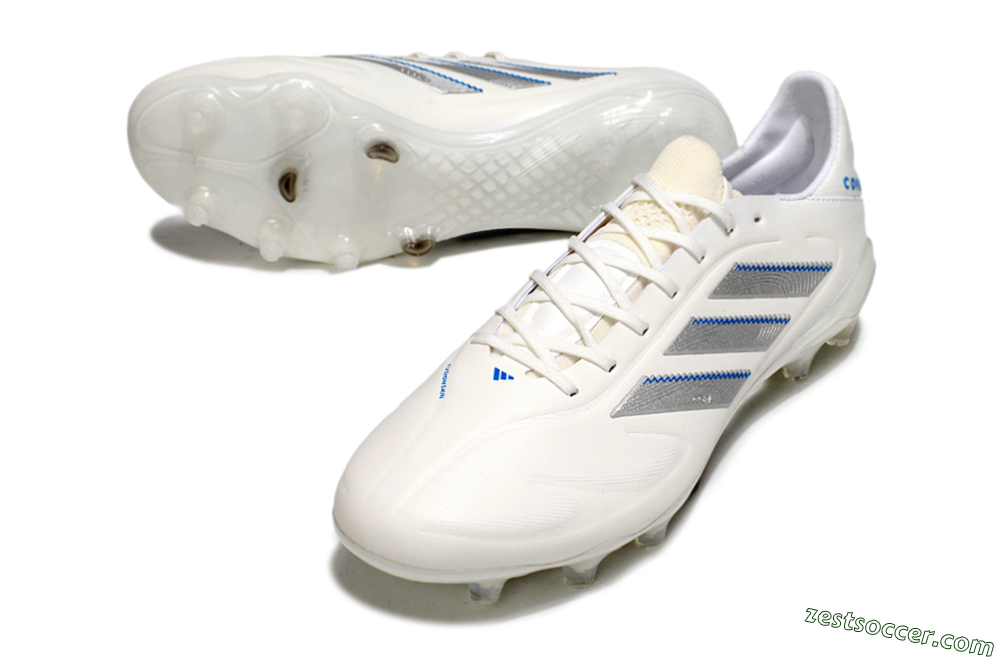 Adidas Copa Pure 3 Elite FG Low-Tops Soccer Cleats - White/Silver/Blue 3