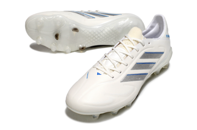 Adidas Copa Pure 3 Elite FG Low-Tops Soccer Cleats - White/Silver/Blue