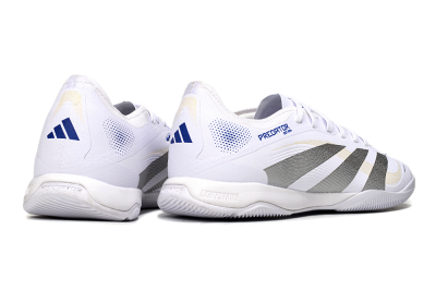 Adidas Predator 25 Elite IC Low-Tops Soccer Shoes - White/Silver/Blue