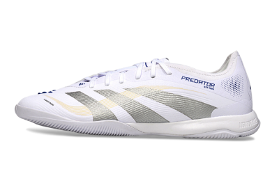 Adidas Predator 25 Elite IC Low-Tops Soccer Shoes - White/Silver/Blue