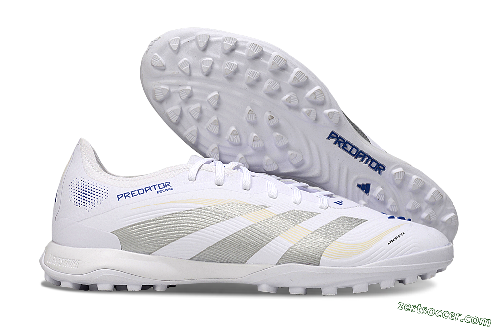 Adidas Predator 25 Elite TF Low-Tops Soccer Shoes - White/Silver/Blue 0