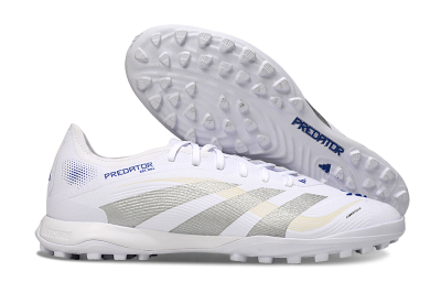 Adidas Predator 25 Elite TF Low-Tops Soccer Shoes - White/Silver/Blue