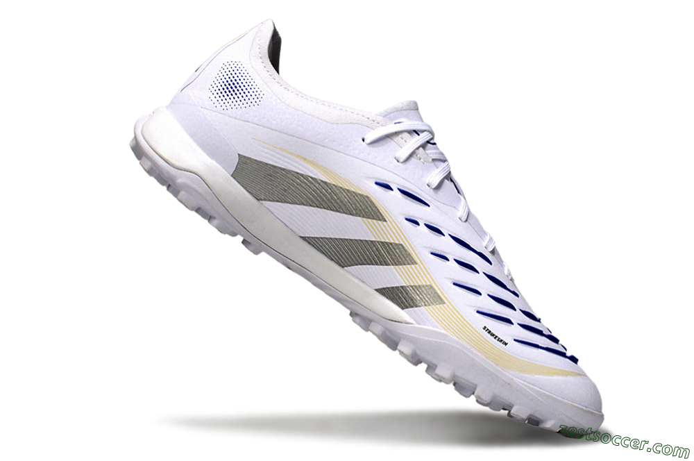 Adidas Predator 25 Elite TF Low-Tops Soccer Shoes - White/Silver/Blue 4