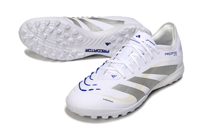 Adidas Predator 25 Elite TF Low-Tops Soccer Shoes - White/Silver/Blue