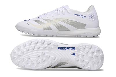 Adidas Predator 25 Elite TF Low-Tops Soccer Shoes - White/Silver/Blue