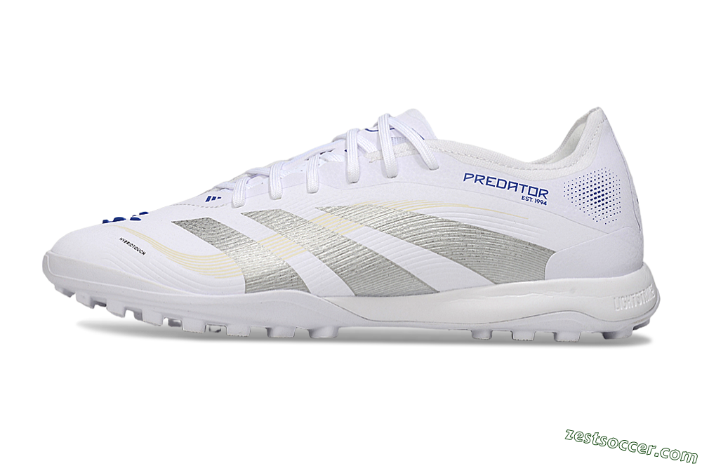 Adidas Predator 25 Elite TF Low-Tops Soccer Shoes - White/Silver/Blue 2