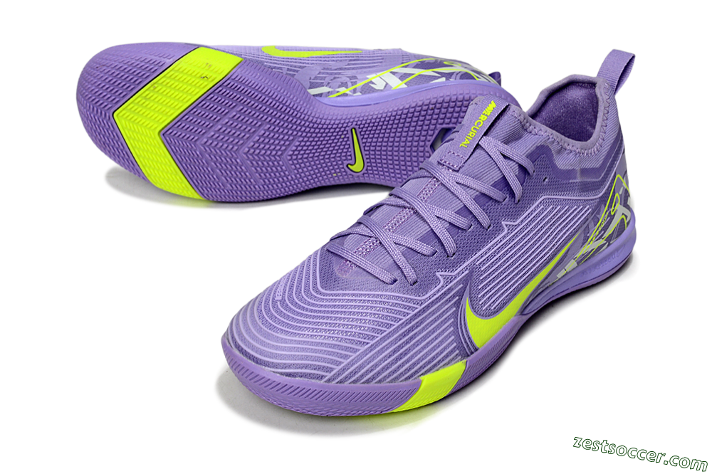 Nike Air Zoom Mercurial Vapor 16 Pro IC Low-Tops Soccer Shoes - Purple/Yellow/White 3