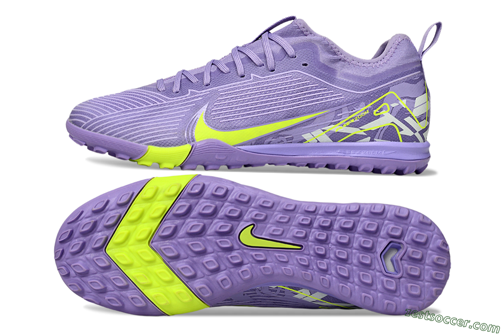 Nike Air Zoom Mercurial Vapor 16 Pro TF Low-Tops Soccer Shoes - Purple/Yellow/White 1