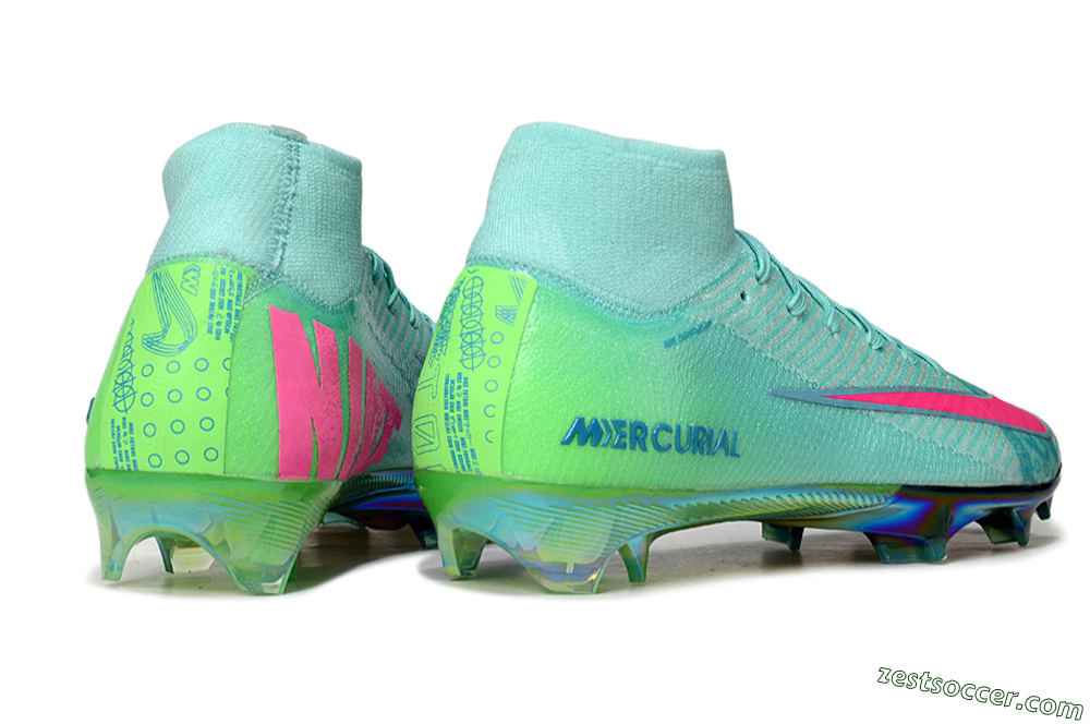 Nike Air Zoom Mercurial Superfly 10 Elite FG High-Tops Soccer Cleats - Jade/Pink/Gold 6