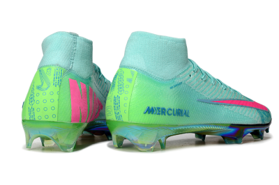 Nike Air Zoom Mercurial Superfly 10 Elite FG High-Tops Soccer Cleats - Jade/Pink/Gold