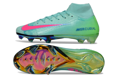 Nike Air Zoom Mercurial Superfly 10 Elite FG High-Tops Soccer Cleats - Jade/Pink/Gold