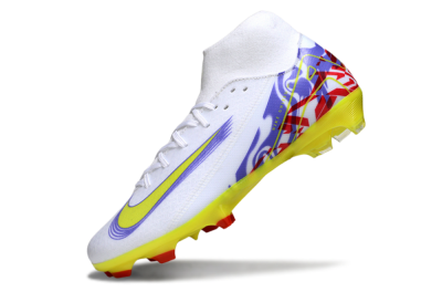Nike Air Zoom Mercurial Superfly 10 Academy FG High-Tops Soccer Cleats - White/Purple/Yellow/Red