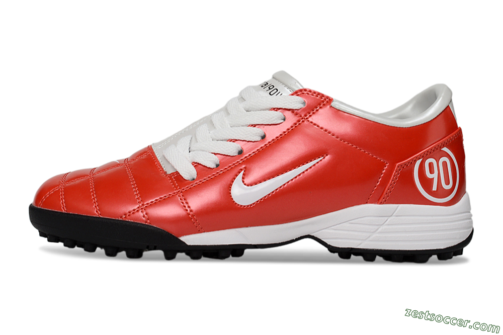 Nike Total 90 II TF Low-Tops Soccer Shoes - Red/White/Black 2