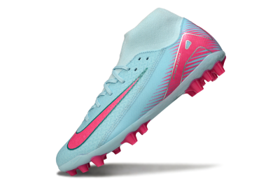 Nike Air Zoom Mercurial Superfly 10 Academy AG High-Tops Soccer Cleats - Jade/Pink/Silver