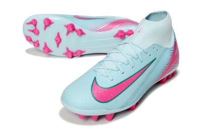 Nike Air Zoom Mercurial Superfly 10 Academy AG High-Tops Soccer Cleats - Jade/Pink/Silver