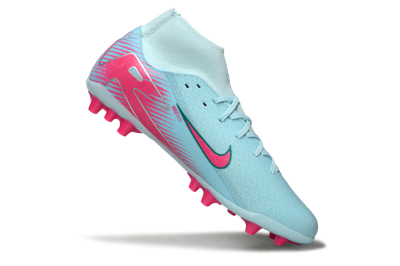 Nike Air Zoom Mercurial Superfly 10 Academy AG High-Tops Soccer Cleats - Jade/Pink/Silver