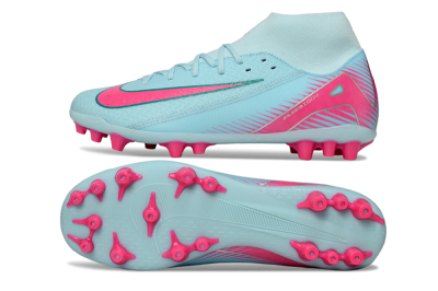 Nike Air Zoom Mercurial Superfly 10 Academy AG High-Tops Soccer Cleats - Jade/Pink/Silver