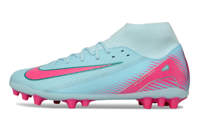 Nike Air Zoom Mercurial Superfly 10 Academy AG High-Tops Soccer Cleats - Jade/Pink/Silver