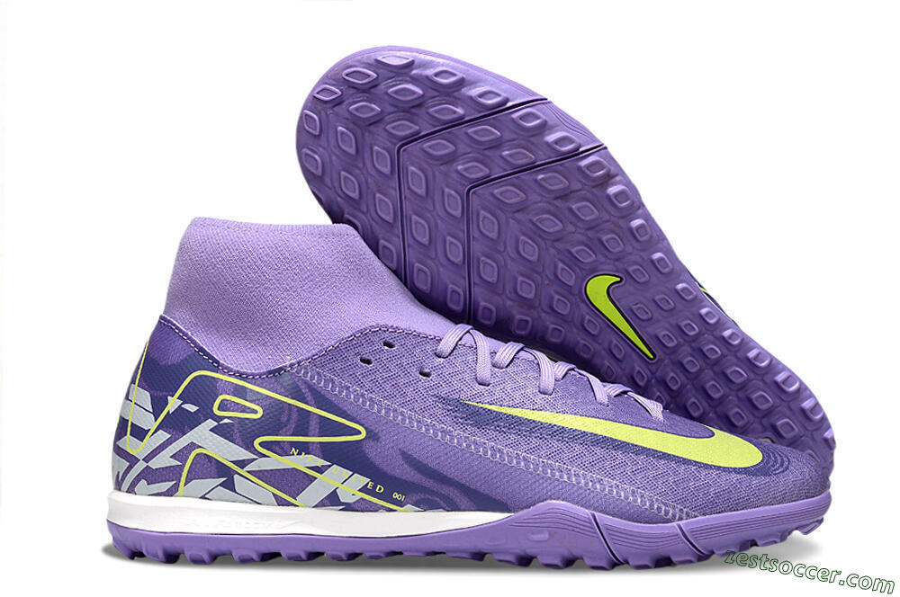 Nike Air Zoom Mercurial Superfly 10 Academy TF High-Tops Soccer Shoes - Purple/Yellow/White 0