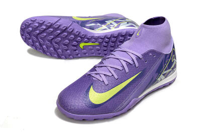 Nike Air Zoom Mercurial Superfly 10 Academy TF High-Tops Soccer Shoes - Purple/Yellow/White