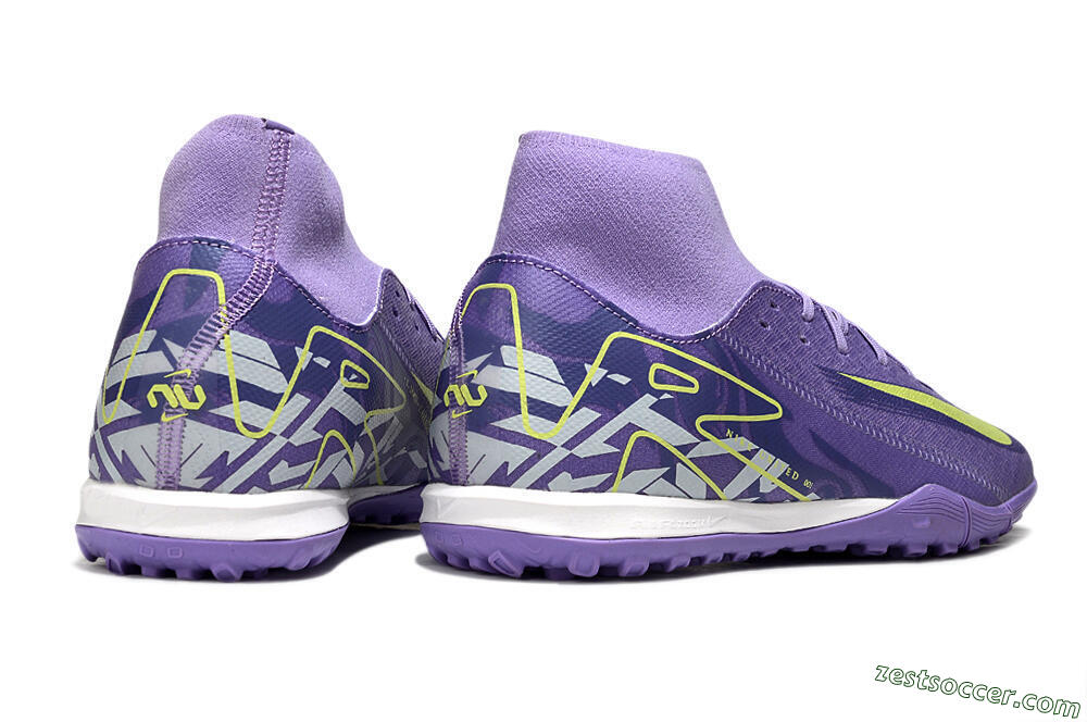 Nike Air Zoom Mercurial Superfly 10 Academy TF High-Tops Soccer Shoes - Purple/Yellow/White 6