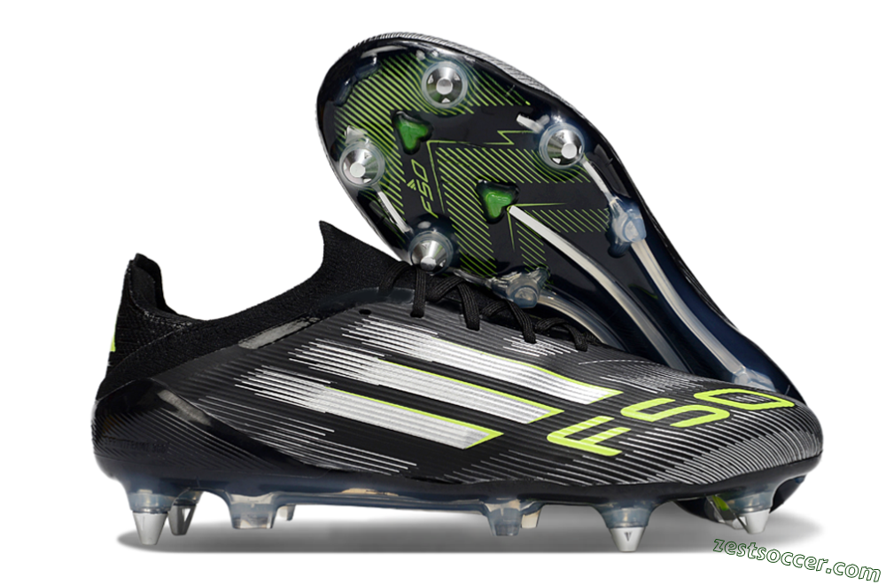 Adidas F50 Elite SG Low-Tops Soccer Cleats - Black/Silver/Yellow 0