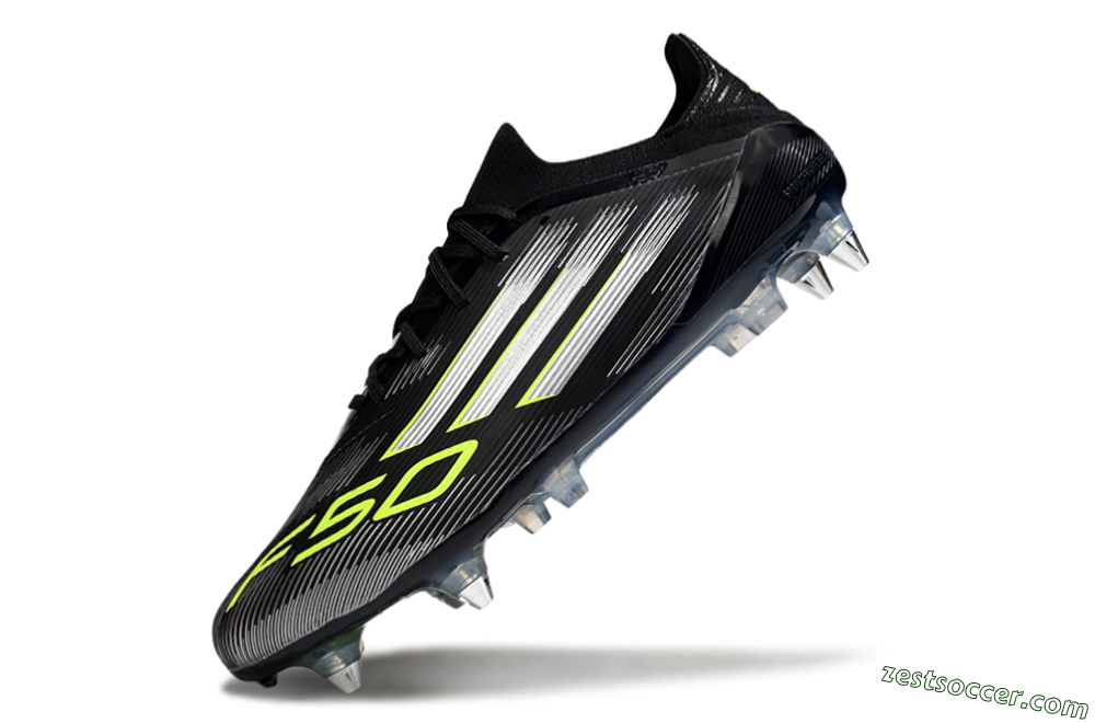 Adidas F50 Elite SG Low-Tops Soccer Cleats - Black/Silver/Yellow 5