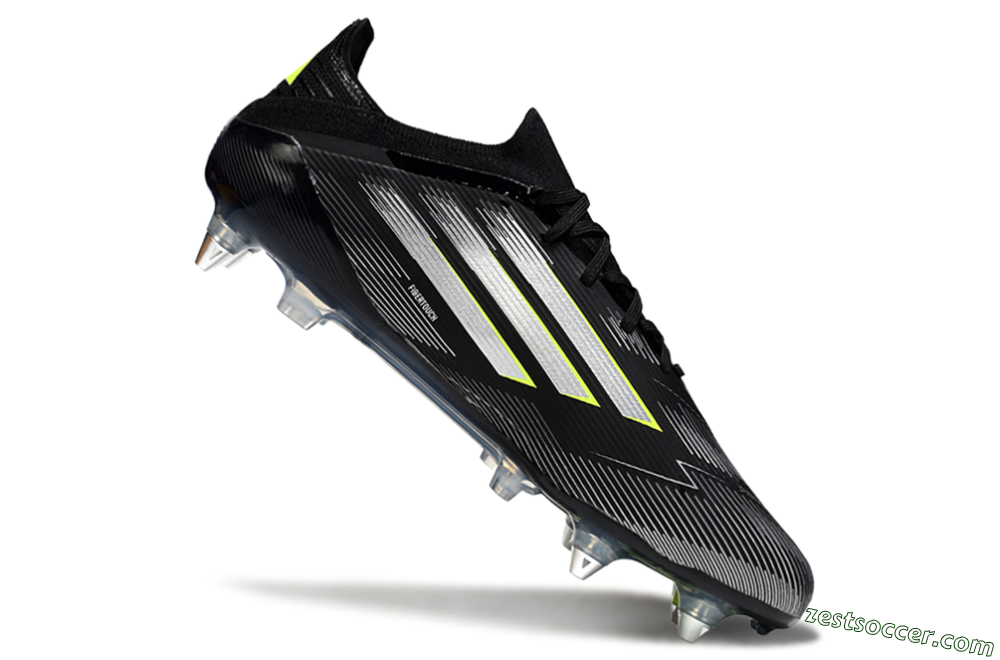 Adidas F50 Elite SG Low-Tops Soccer Cleats - Black/Silver/Yellow 4