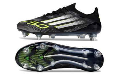 Adidas F50 Elite SG Low-Tops Soccer Cleats - Black/Silver/Yellow