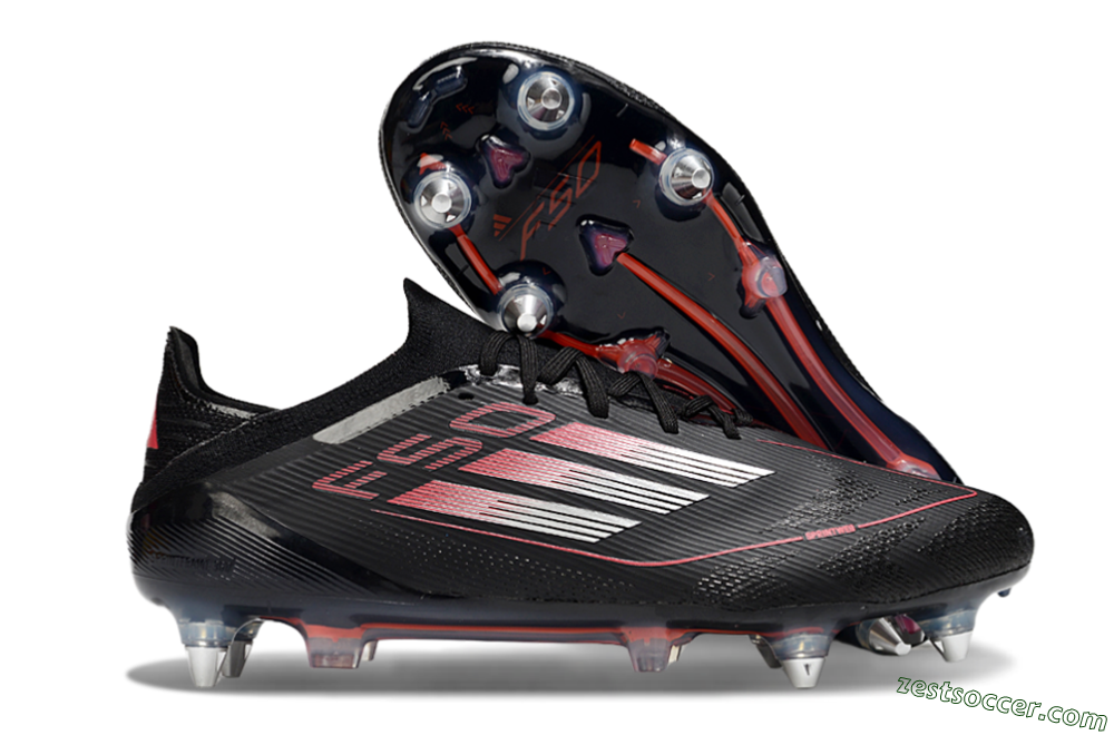 Adidas F50 Elite SG Low-Tops Soccer Cleats - Black/Silver/Red 0
