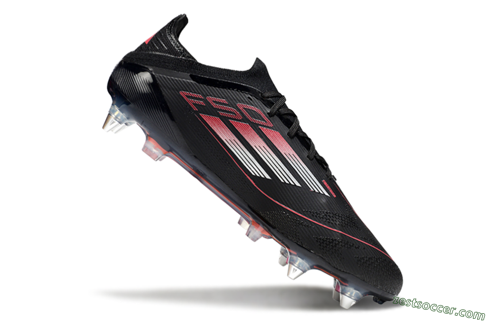 Adidas F50 Elite SG Low-Tops Soccer Cleats - Black/Silver/Red 4