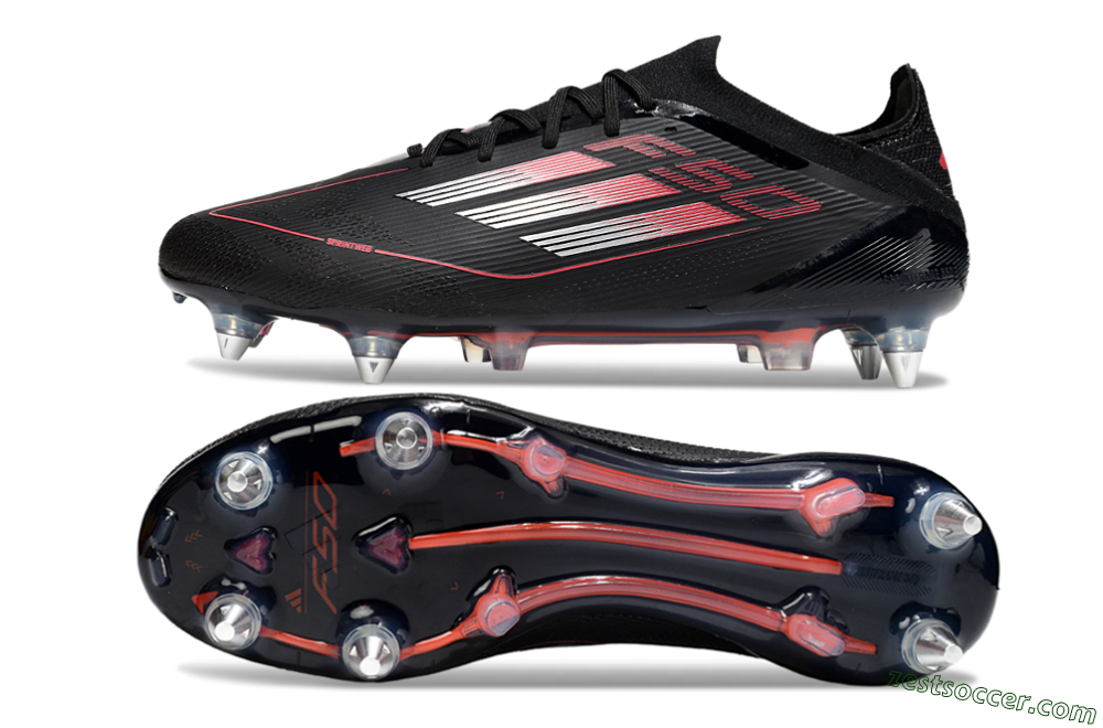 Adidas F50 Elite SG Low-Tops Soccer Cleats - Black/Silver/Red 1