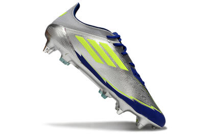 Adidas F50 Elite SG Low-Tops Soccer Cleats - Silver/Yellow/Blue