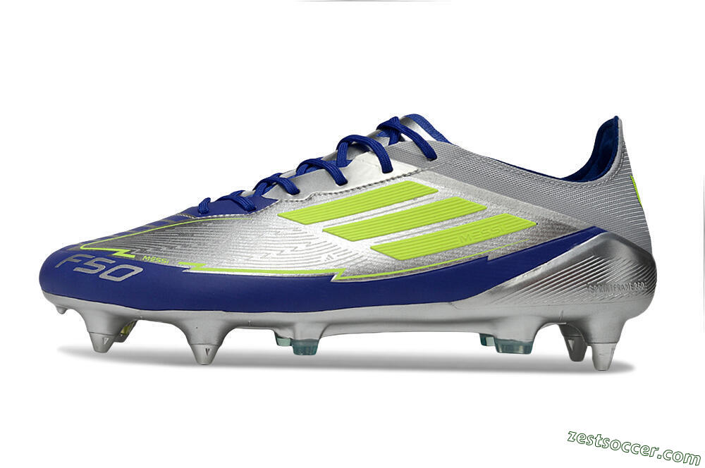 Adidas F50 Elite SG Low-Tops Soccer Cleats - Silver/Yellow/Blue 2