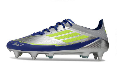 Adidas F50 Elite SG Low-Tops Soccer Cleats - Silver/Yellow/Blue