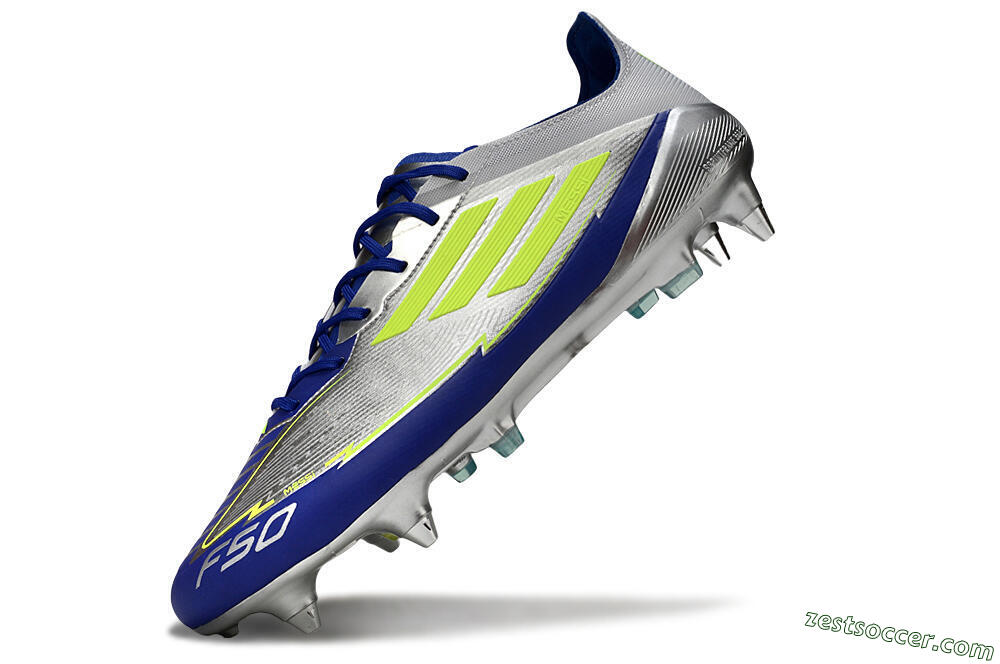 Adidas F50 Elite SG Low-Tops Soccer Cleats - Silver/Yellow/Blue 5