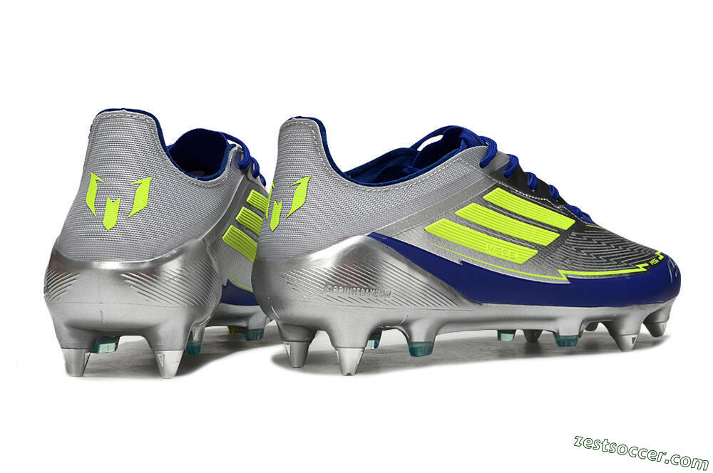 Adidas F50 Elite SG Low-Tops Soccer Cleats - Silver/Yellow/Blue 6