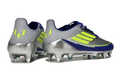 Adidas F50 Elite SG Low-Tops Soccer Cleats - Silver/Yellow/Blue