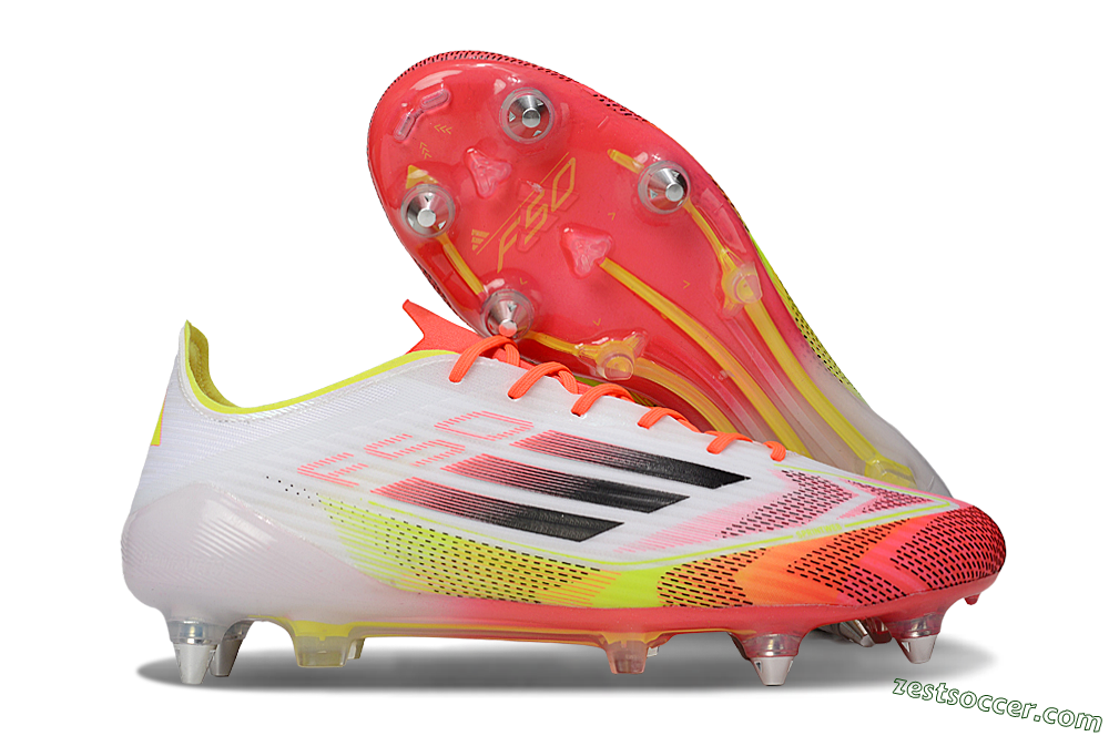 Adidas F50 Elite SG Low-Tops Soccer Cleats - White/Red/Yellow 0