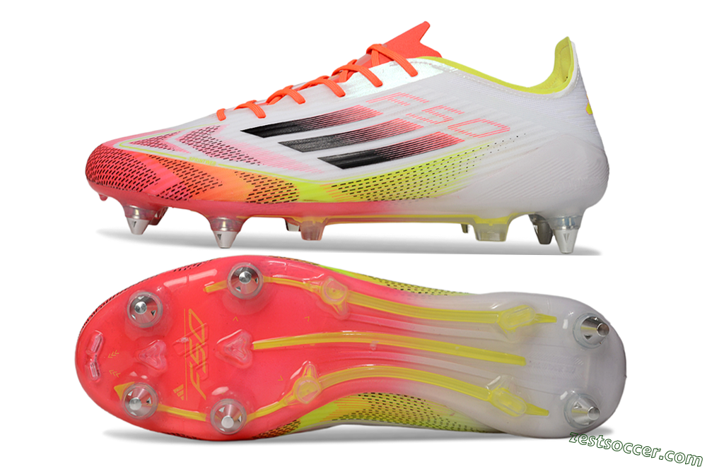 Adidas F50 Elite SG Low-Tops Soccer Cleats - White/Red/Yellow 1