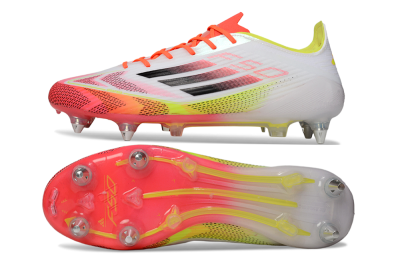 Adidas F50 Elite SG Low-Tops Soccer Cleats - White/Red/Yellow
