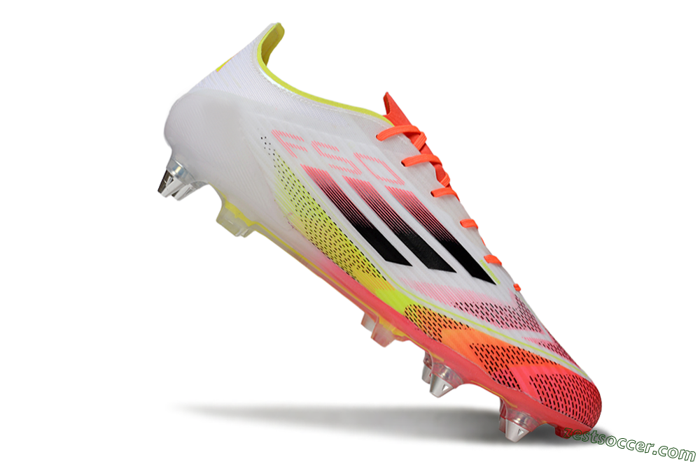 Adidas F50 Elite SG Low-Tops Soccer Cleats - White/Red/Yellow 4