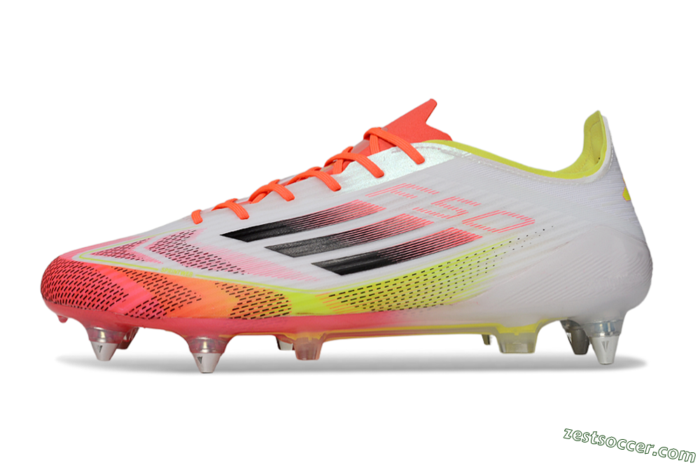 Adidas F50 Elite SG Low-Tops Soccer Cleats - White/Red/Yellow 2