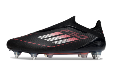 Adidas F50 Elite Laceless SG Low-Tops Soccer Cleats - Black/Silver/Red