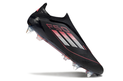 Adidas F50 Elite Laceless SG Low-Tops Soccer Cleats - Black/Silver/Red